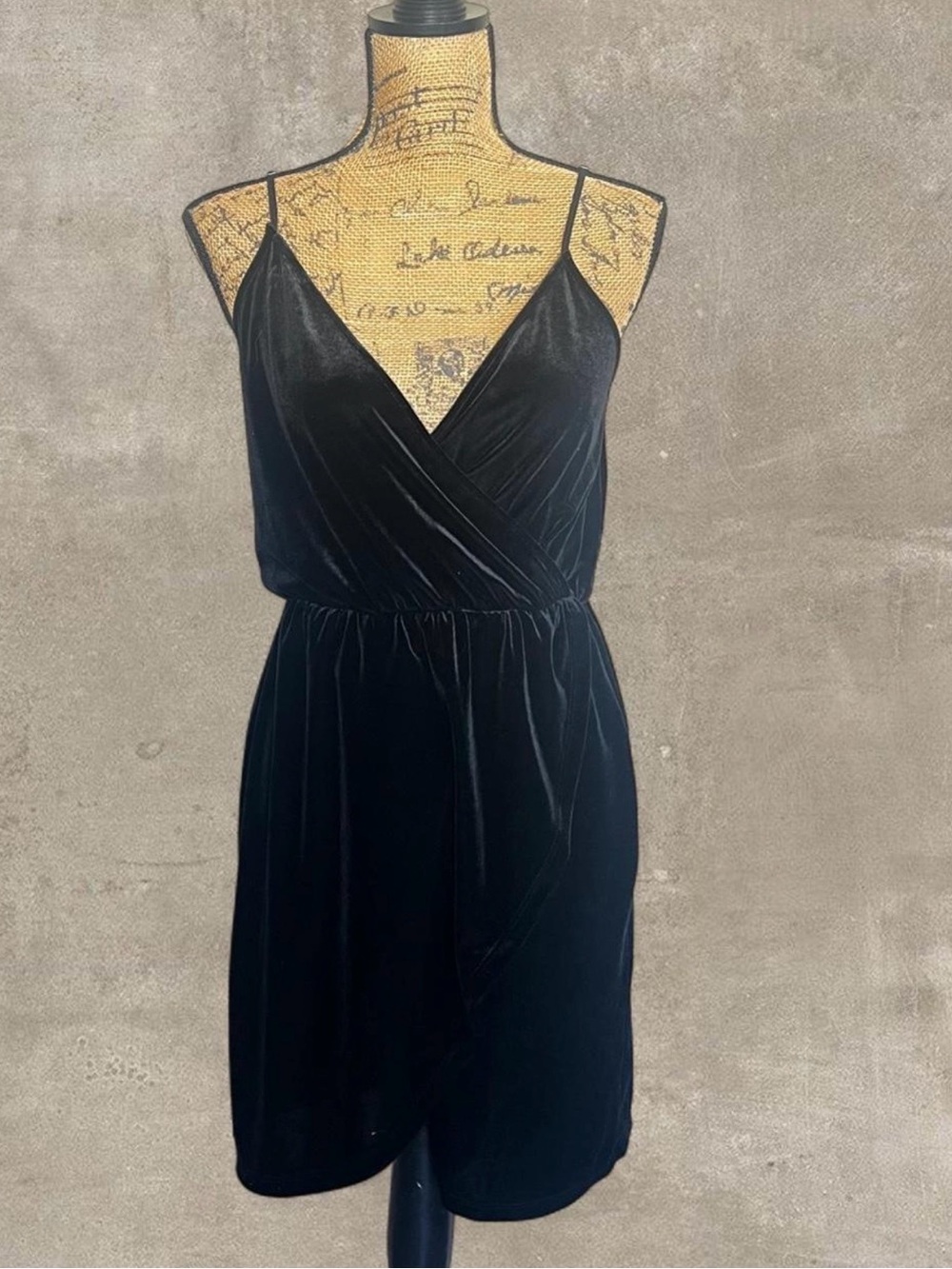 Abercrombie & Fitch Black Velvet Wrap Mini Dress